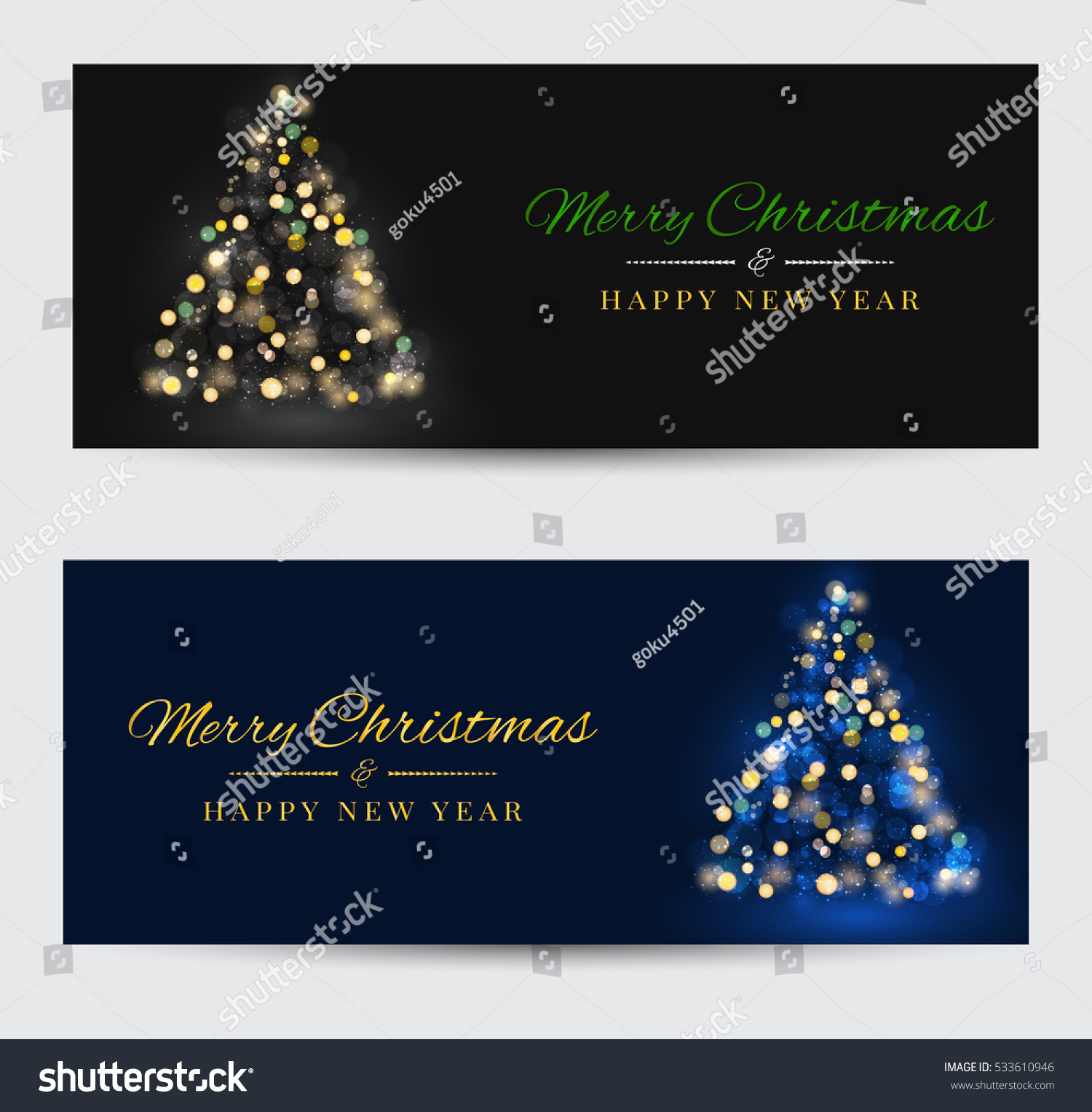 Christmas Banners With Decorated On Background. Festive Header Design