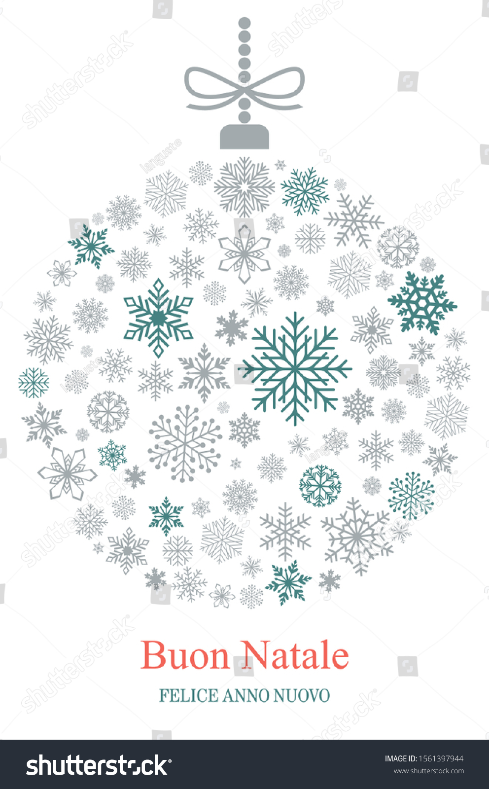 Buon Natale Translation English.Christmas Bauble Vector Snowflakes Italian Christmas Stock Vector Royalty Free 1561397944