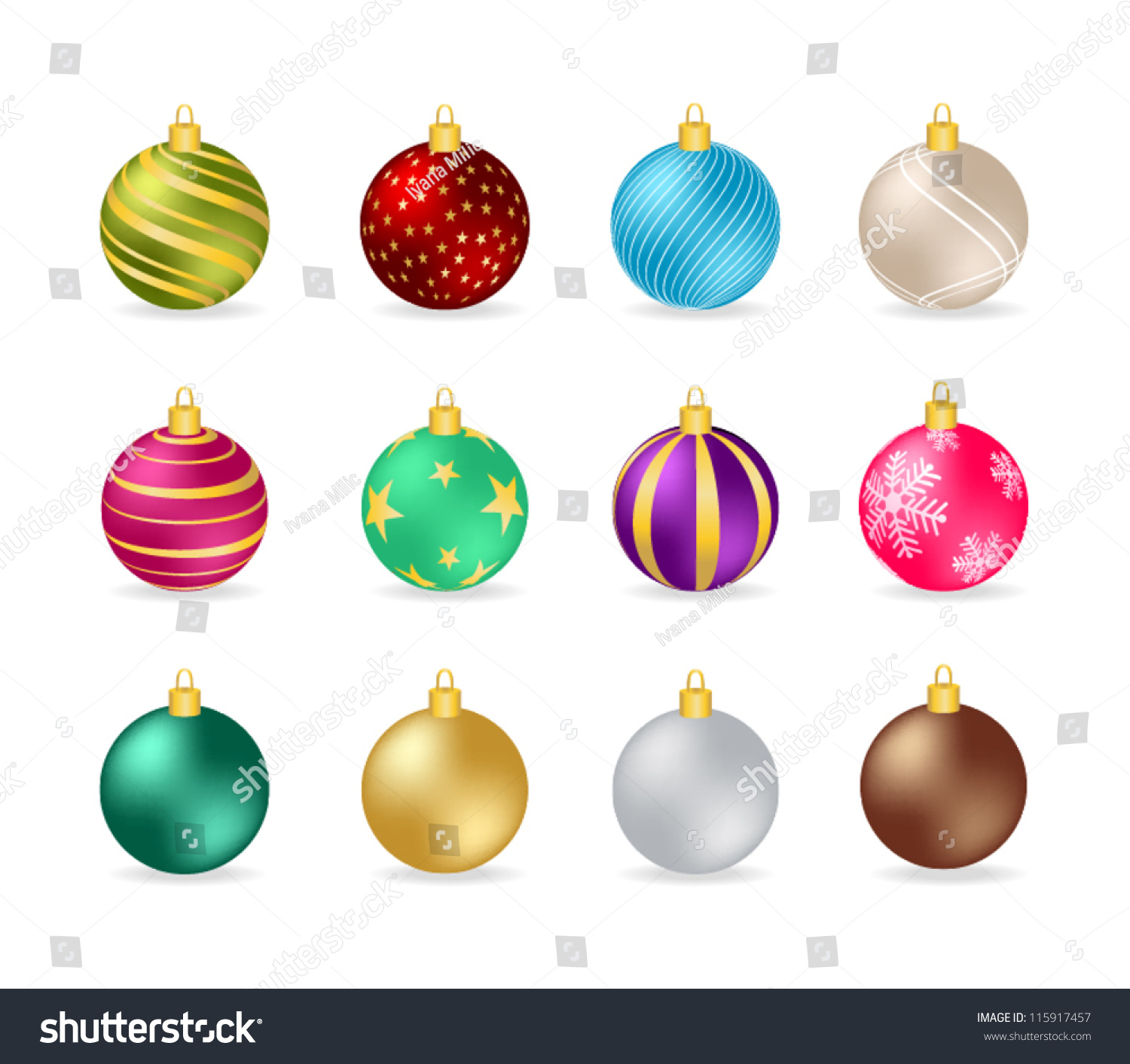 Christmas Baubles Stock Vector Illustration 115917457 : Shutterstock