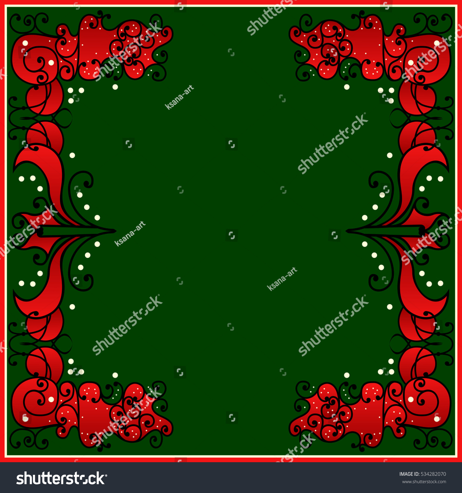 christmas border red splendid