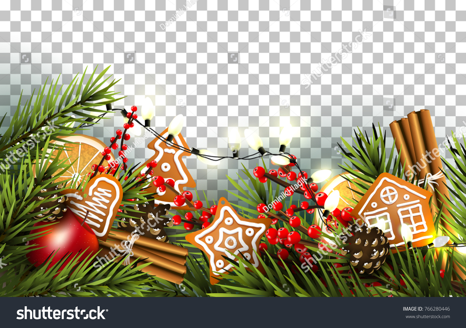 christmas border fir branches traditional decorations stock vector transparent christmas border