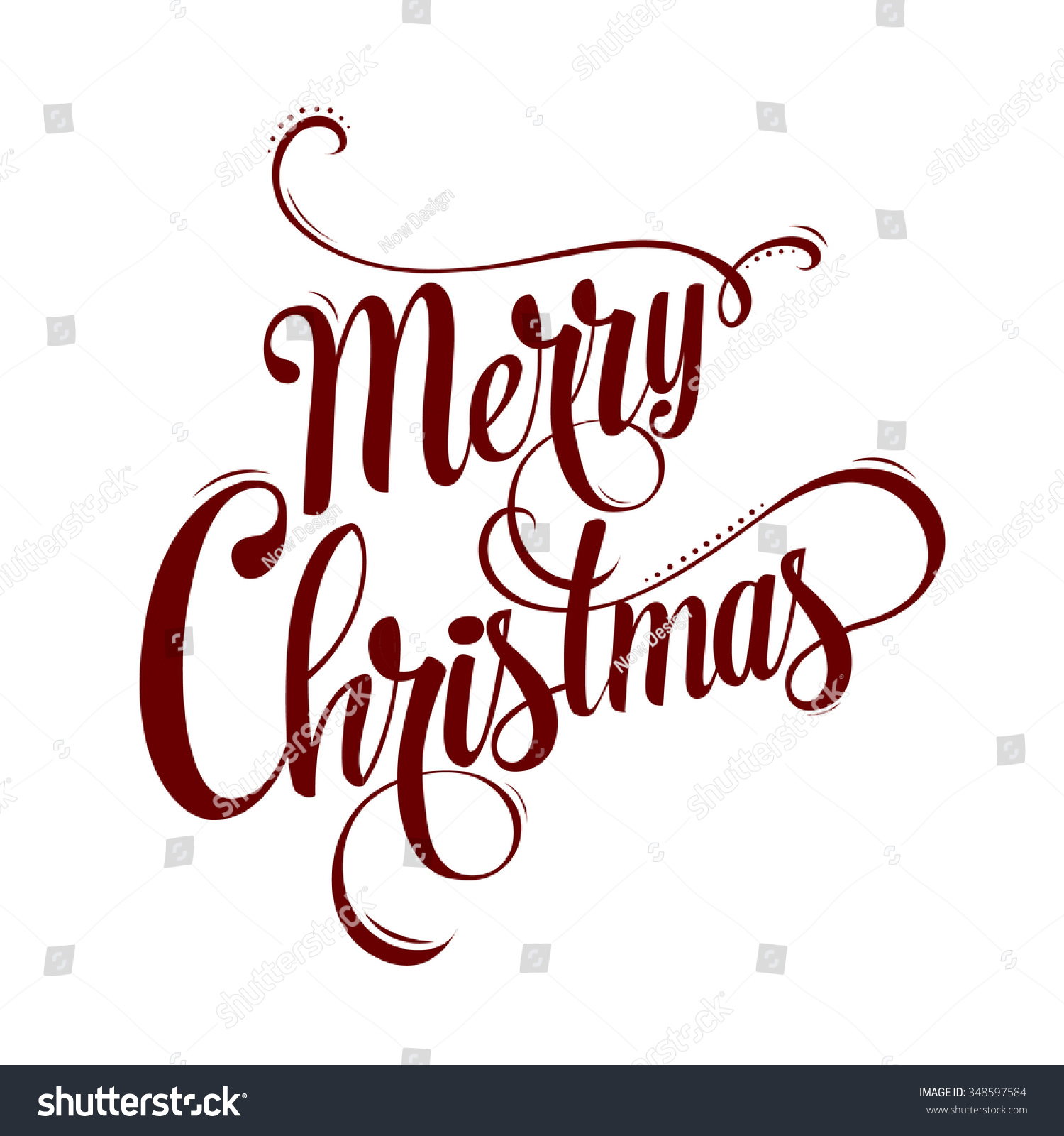 Christmas Calligraphy Hand Drawn Design Elements Stock 