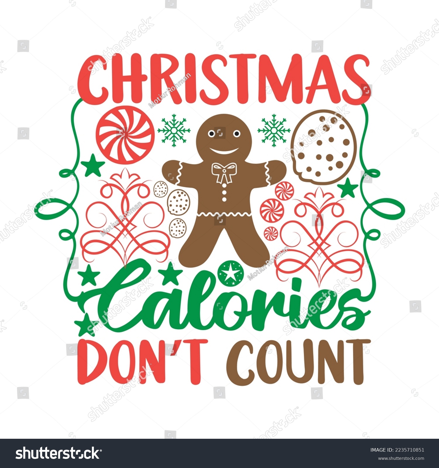 SVG of Christmas Calories Don't Count Svg,Christmas Retro T shirt Design svg