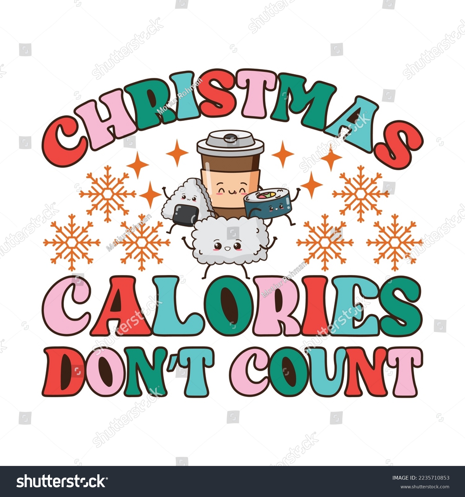 SVG of Christmas Calories Don't Count Svg,Christmas Retro T shirt Design svg