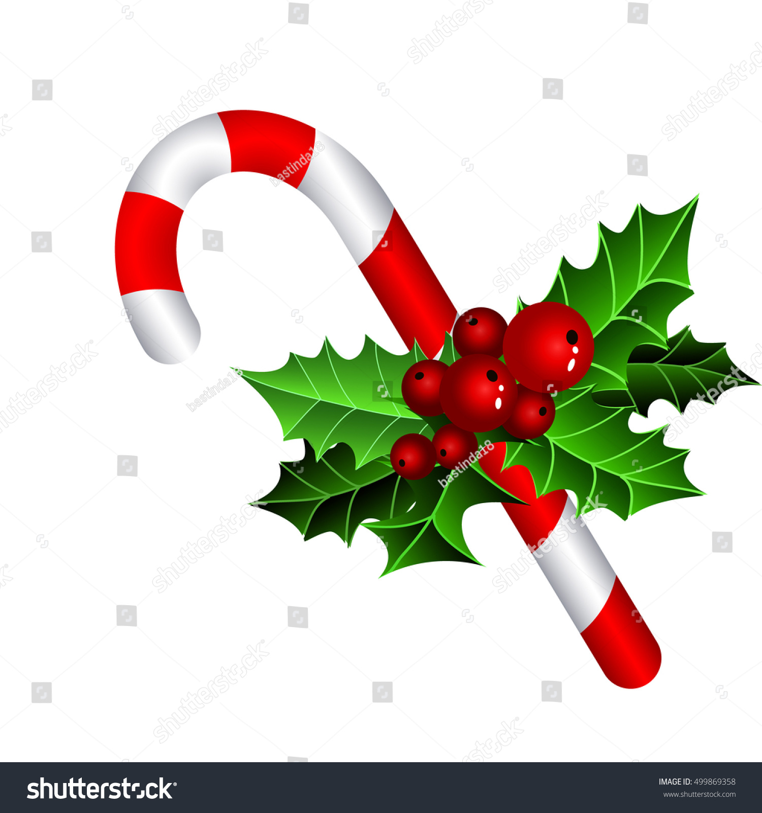 Christmas Candy Cane Stock Vector 499869358 - Shutterstock