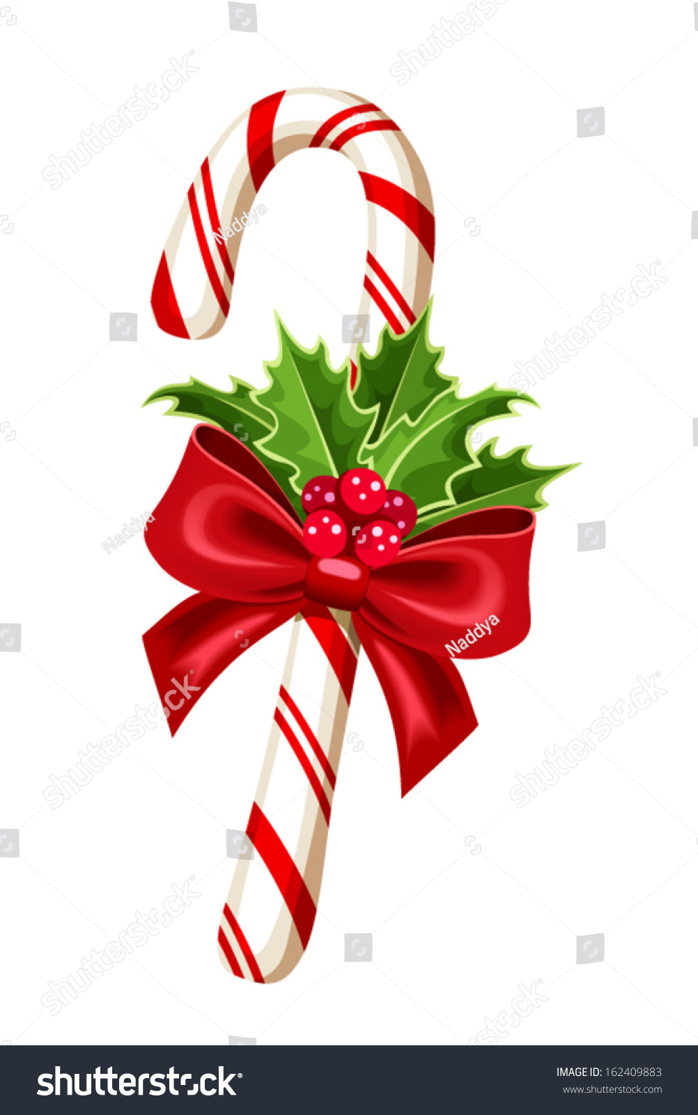 Christmas Candy Cane. Vector Illustration. - 162409883 : Shutterstock