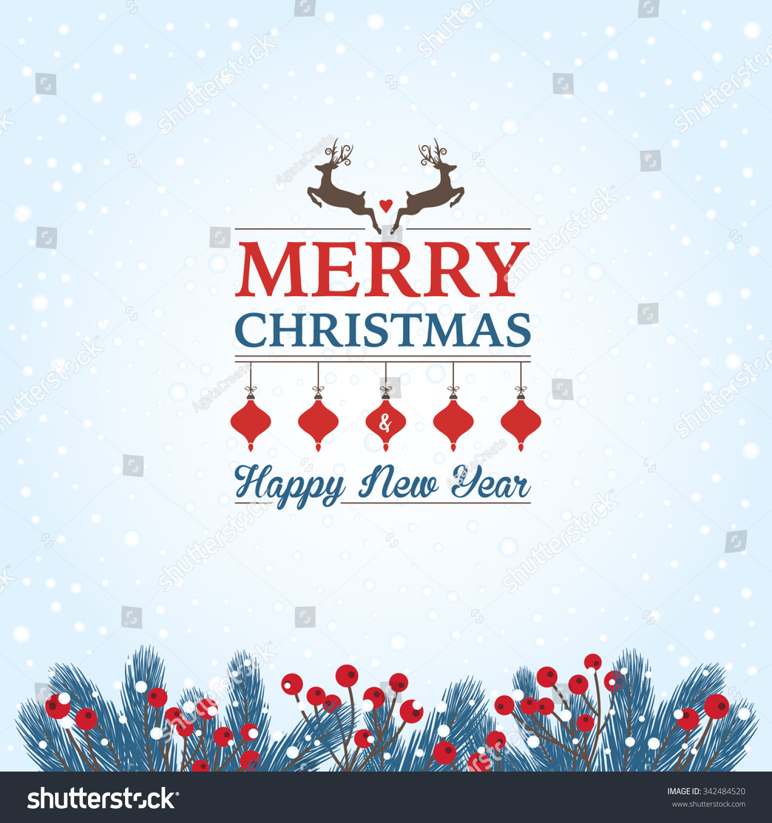 Christmas Card Stock Vector Illustration 342484520 : Shutterstock