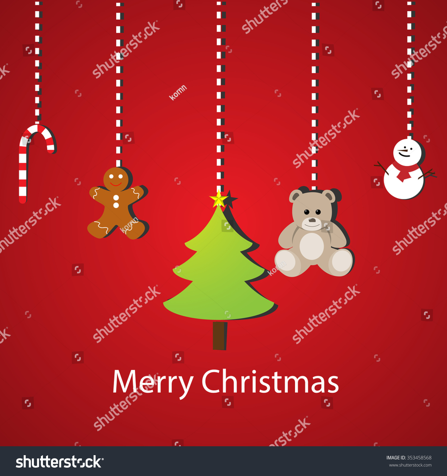 Christmas Card Stock Vector Illustration 353458568 : Shutterstock