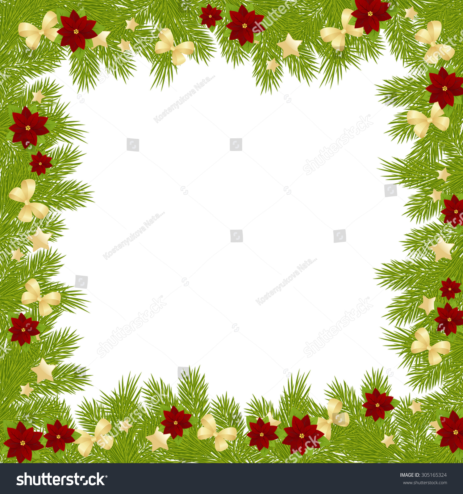 Christmas Card Background Isolated On White Stock Vector 305165324 ...