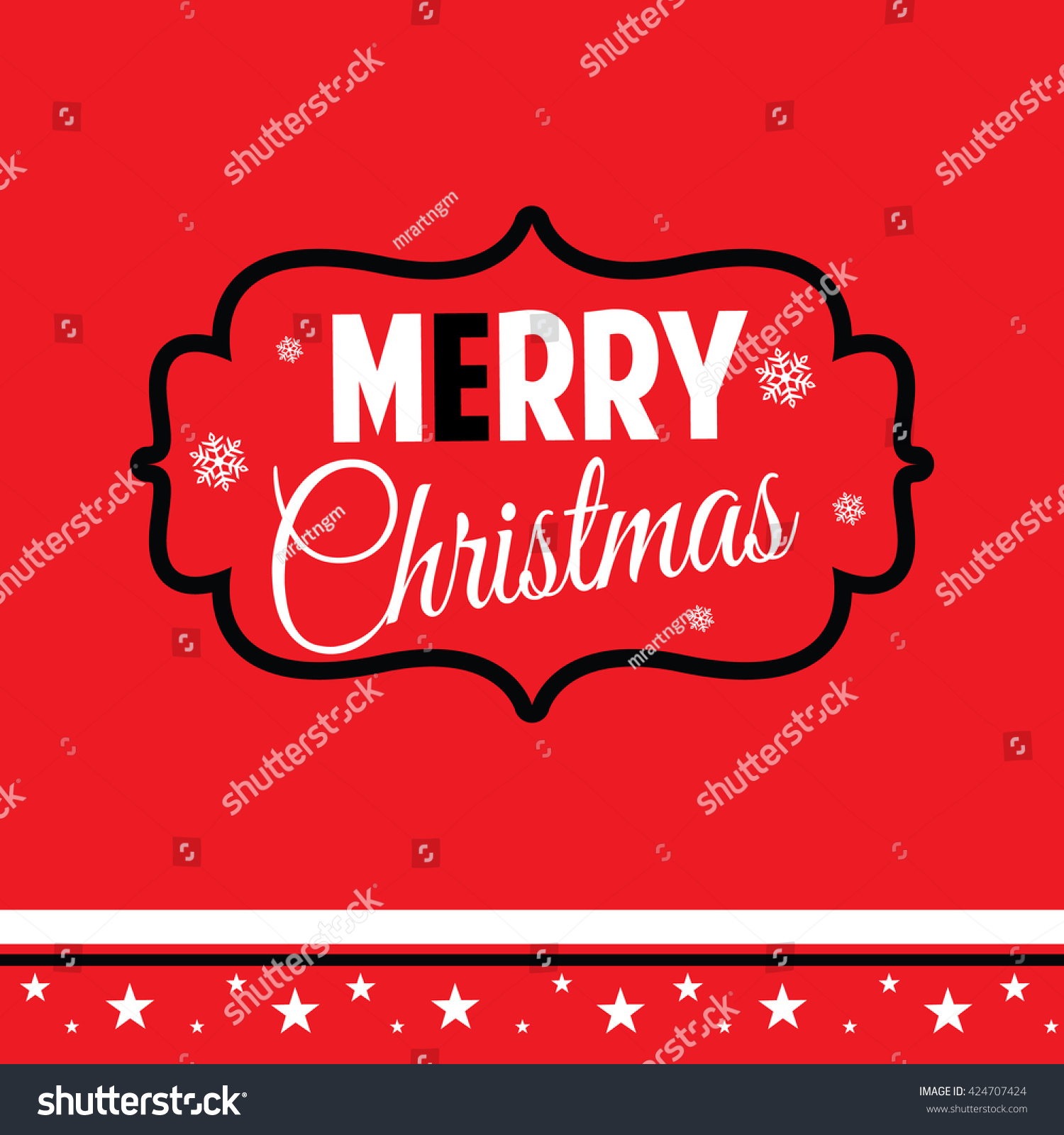 Christmas Card With Merry Christmas Type Design Stock Vector Illustration 424707424 : Shutterstock