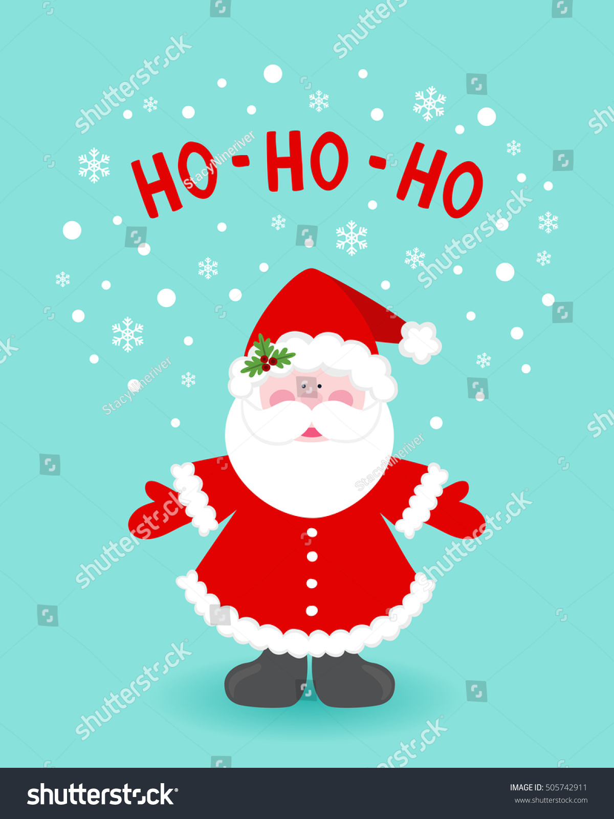 Christmas Card Santa Claus Vector Illustration Stock Vector Royalty Free 505742911