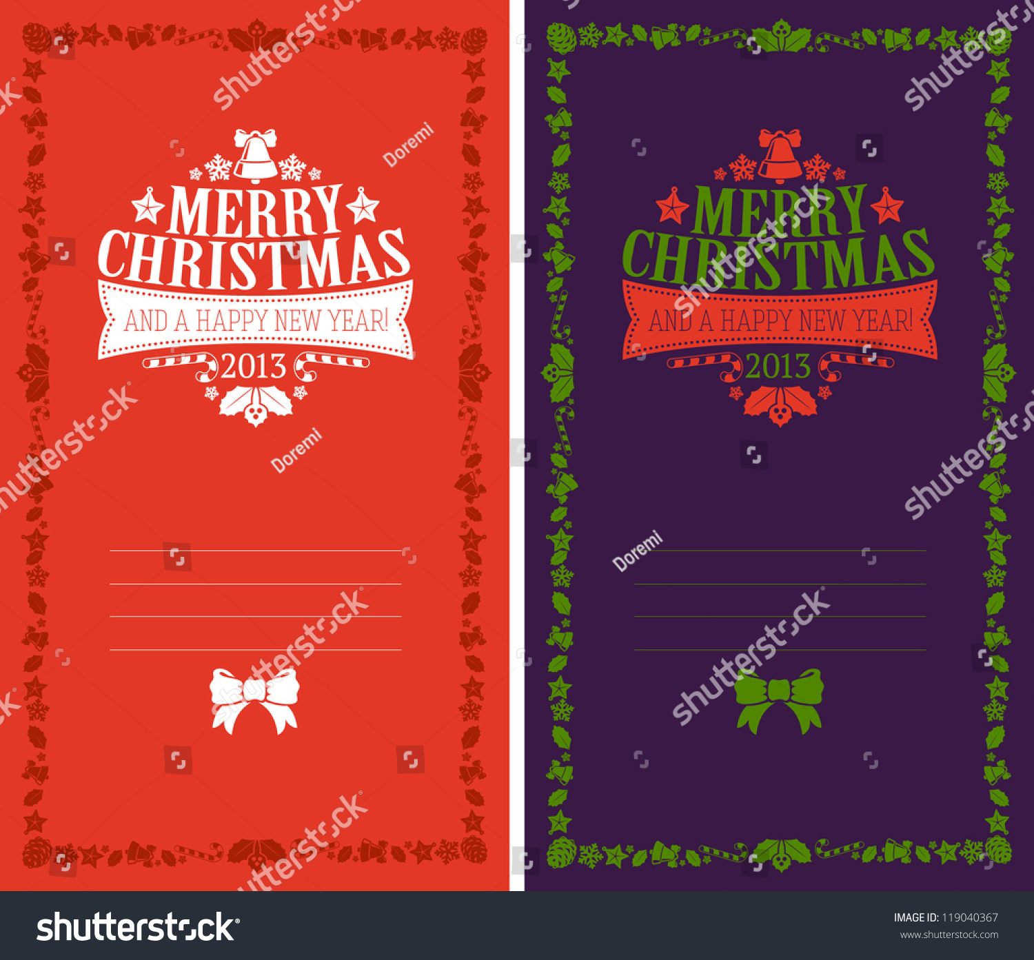 Christmas Cards Stock Vector Illustration 119040367 : Shutterstock