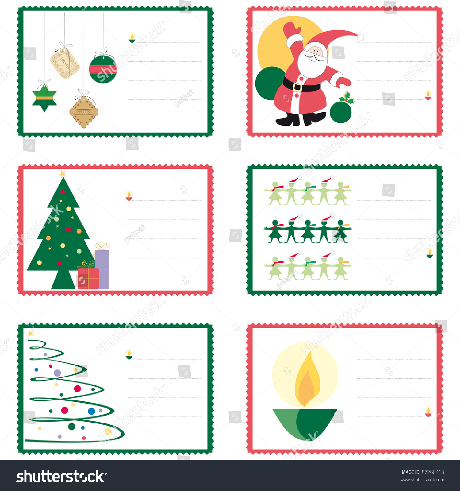 Christmas Cards Stock Vector Illustration 87260413 : Shutterstock