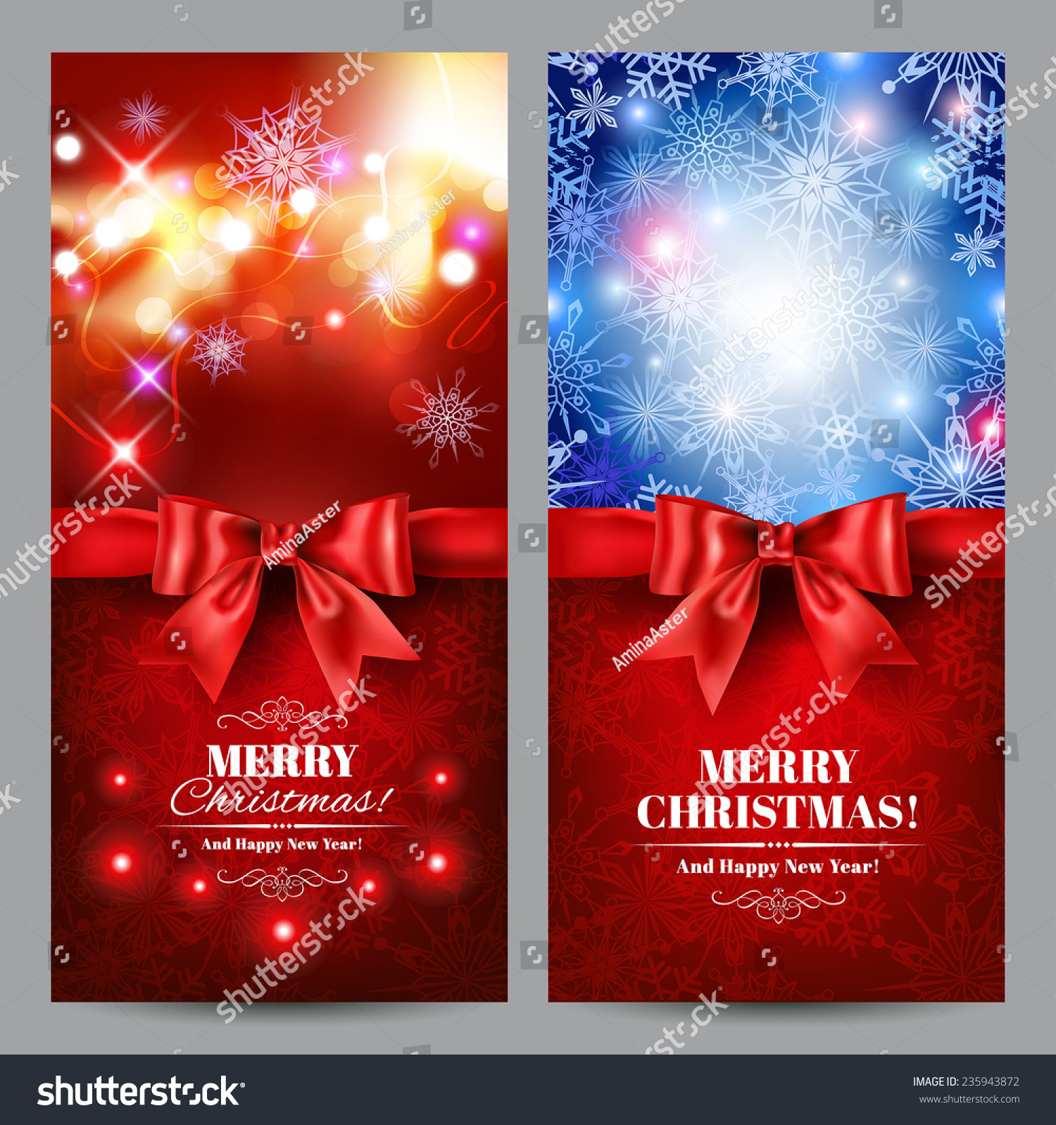 Christmas Cards Set. Vector Eps 10 - 235943872 : Shutterstock