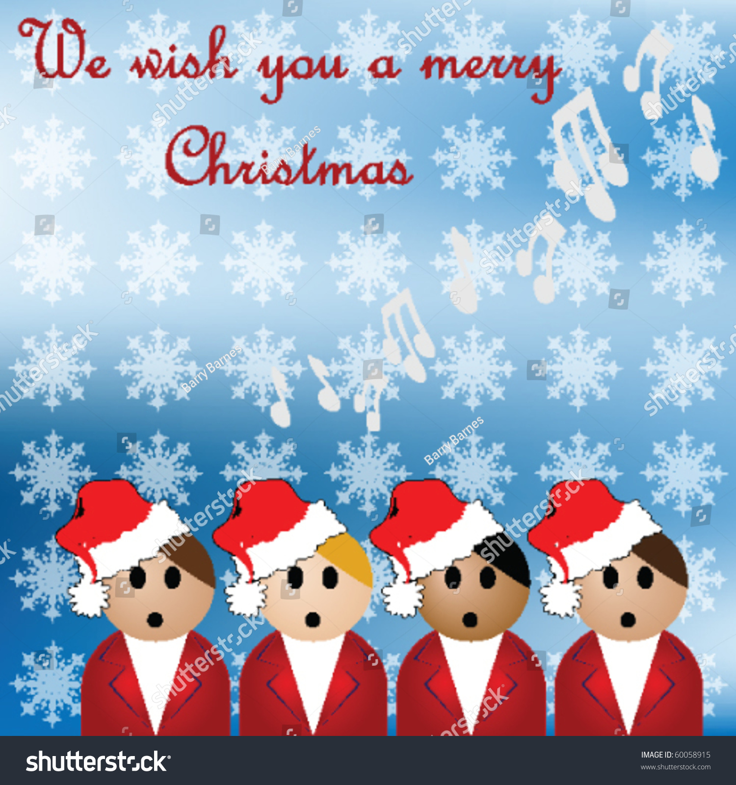 Download Christmas Carol Singers Against Snowy Background Stock Vector Royalty Free 60058915 PSD Mockup Templates