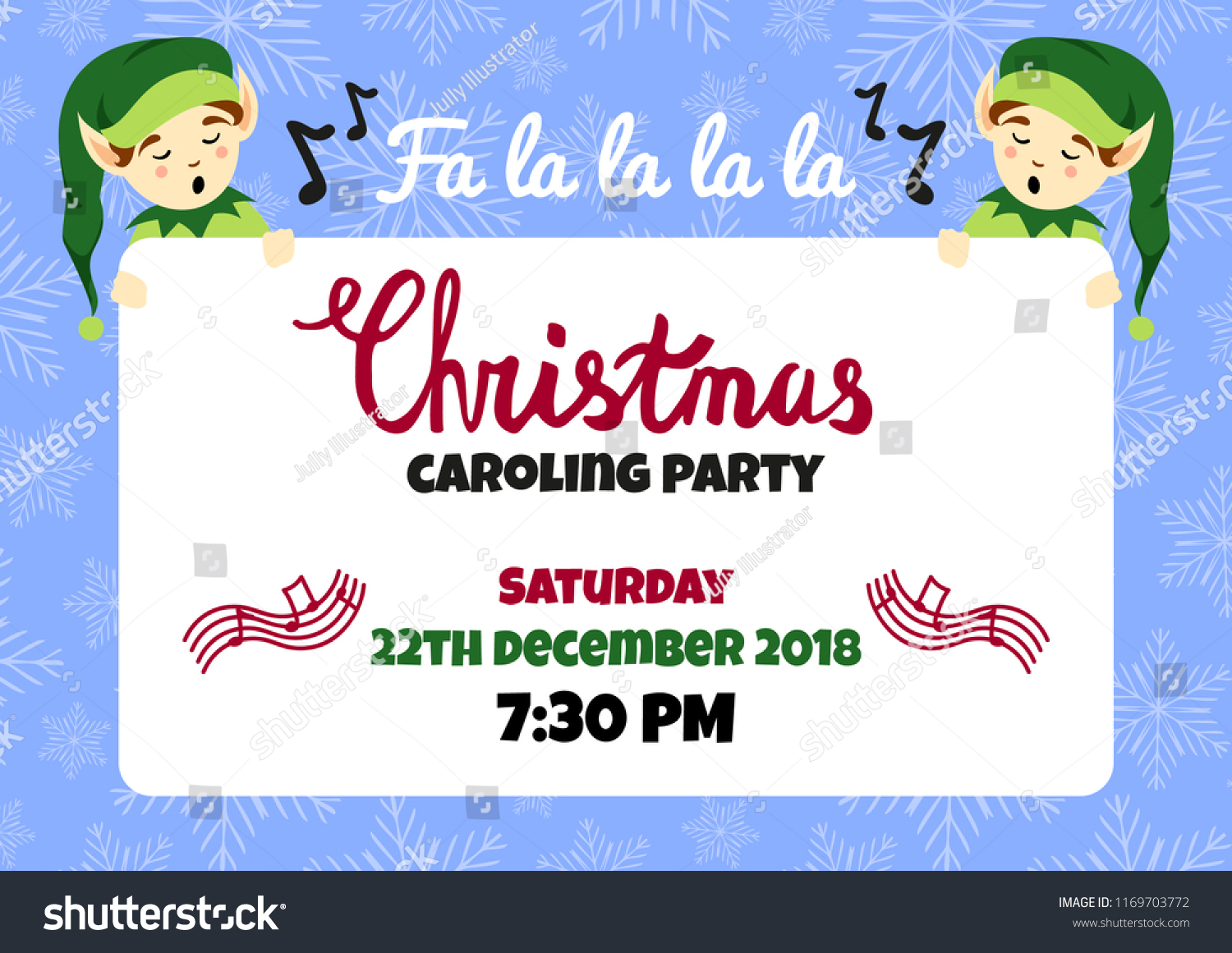 Christmas Caroling Party Poster Flyer Vector Stock Vector Royalty Free 1169703772