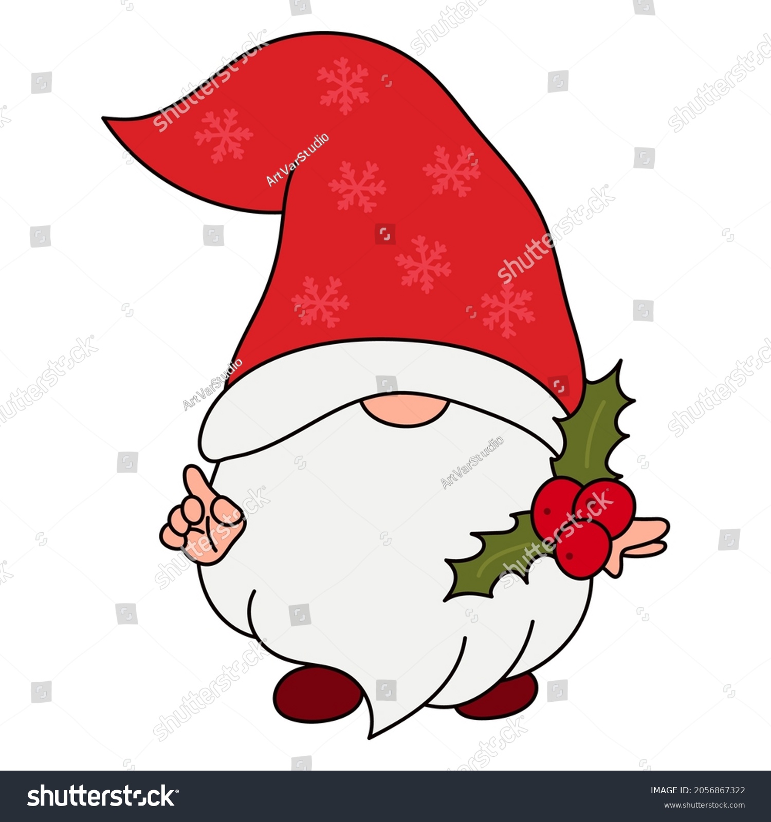 SVG of Christmas character clipart. Xmas gnome vector illustration. Cartoon clipart Christmas gnome set for kids activity t shirt print, icon, logo, label, patch or sticker. svg