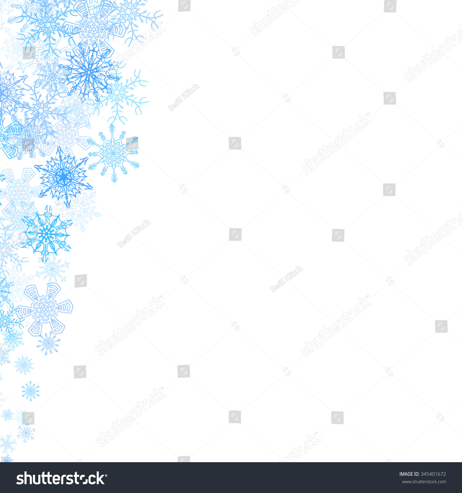 Christmas Corners Frame With Small Blue Snowflakes Stock Vector ...