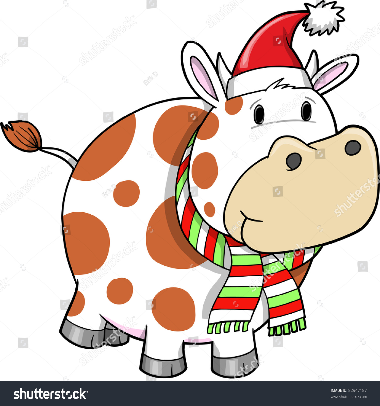 Christmas Cow Drawing