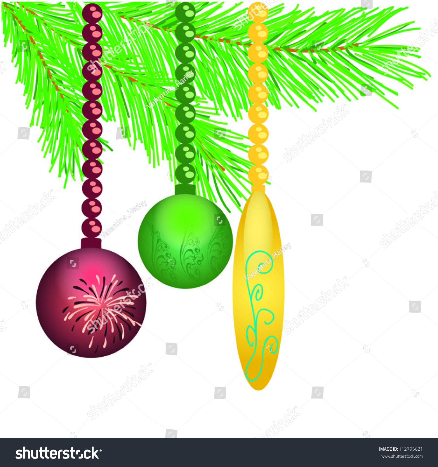 Christmas Decoration Balls Stock Vector Illustration 112795621