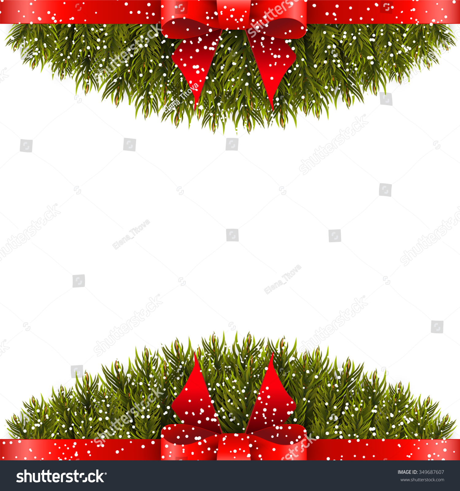 Christmas Decoration On White Background. Vector Illustration. - 349687607 : Shutterstock