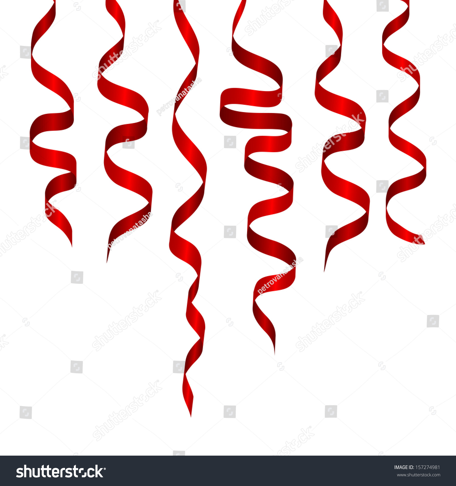 Christmas Decoration.Red Serpentine Isolated On White Background.Vector ...