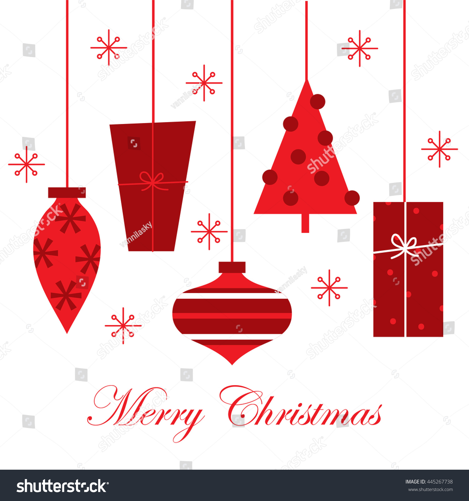 Christmas Decoration Red Color Perfect Celebrating Stock Vector ...