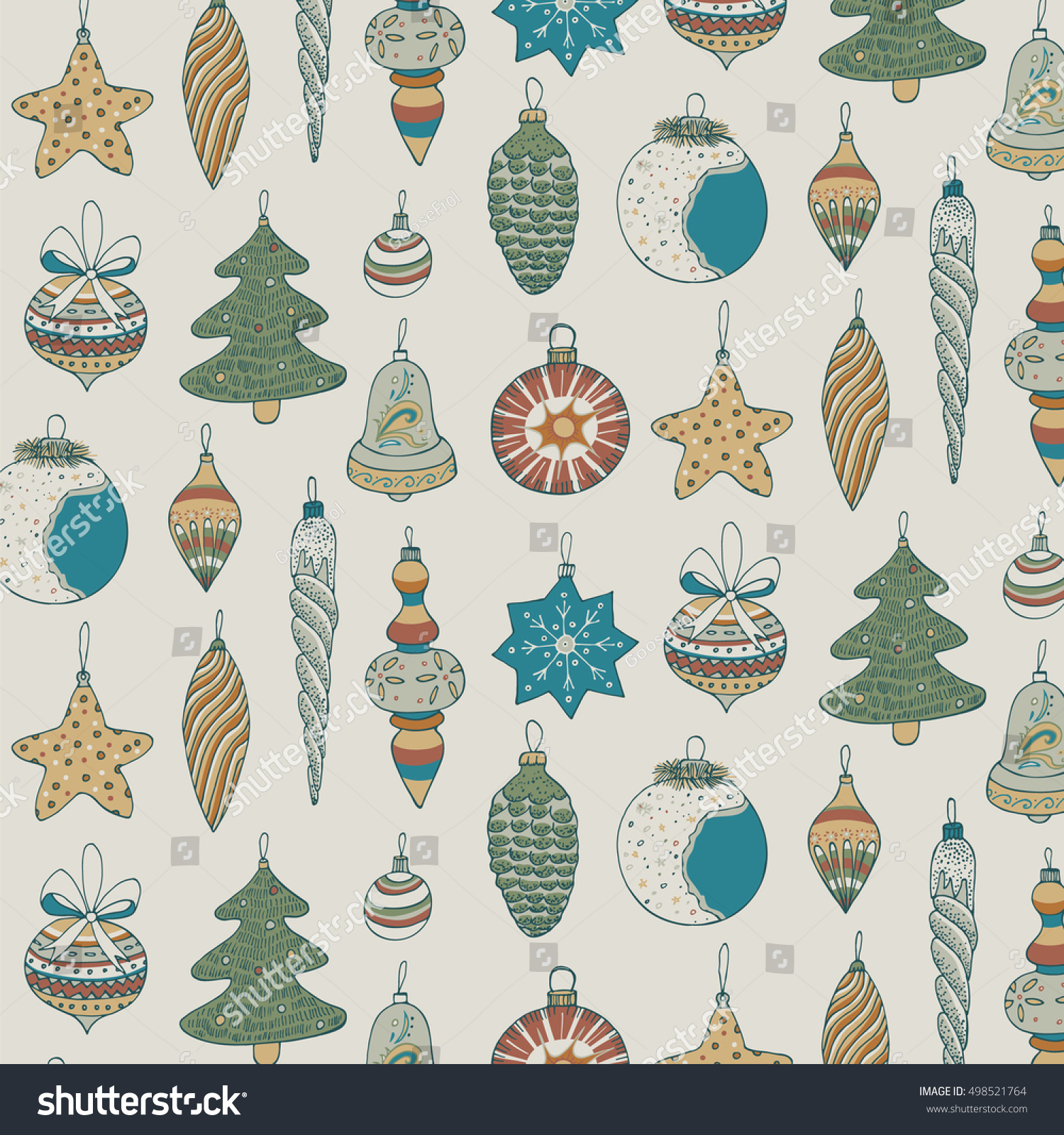 christmas decorations vector pattern new year background