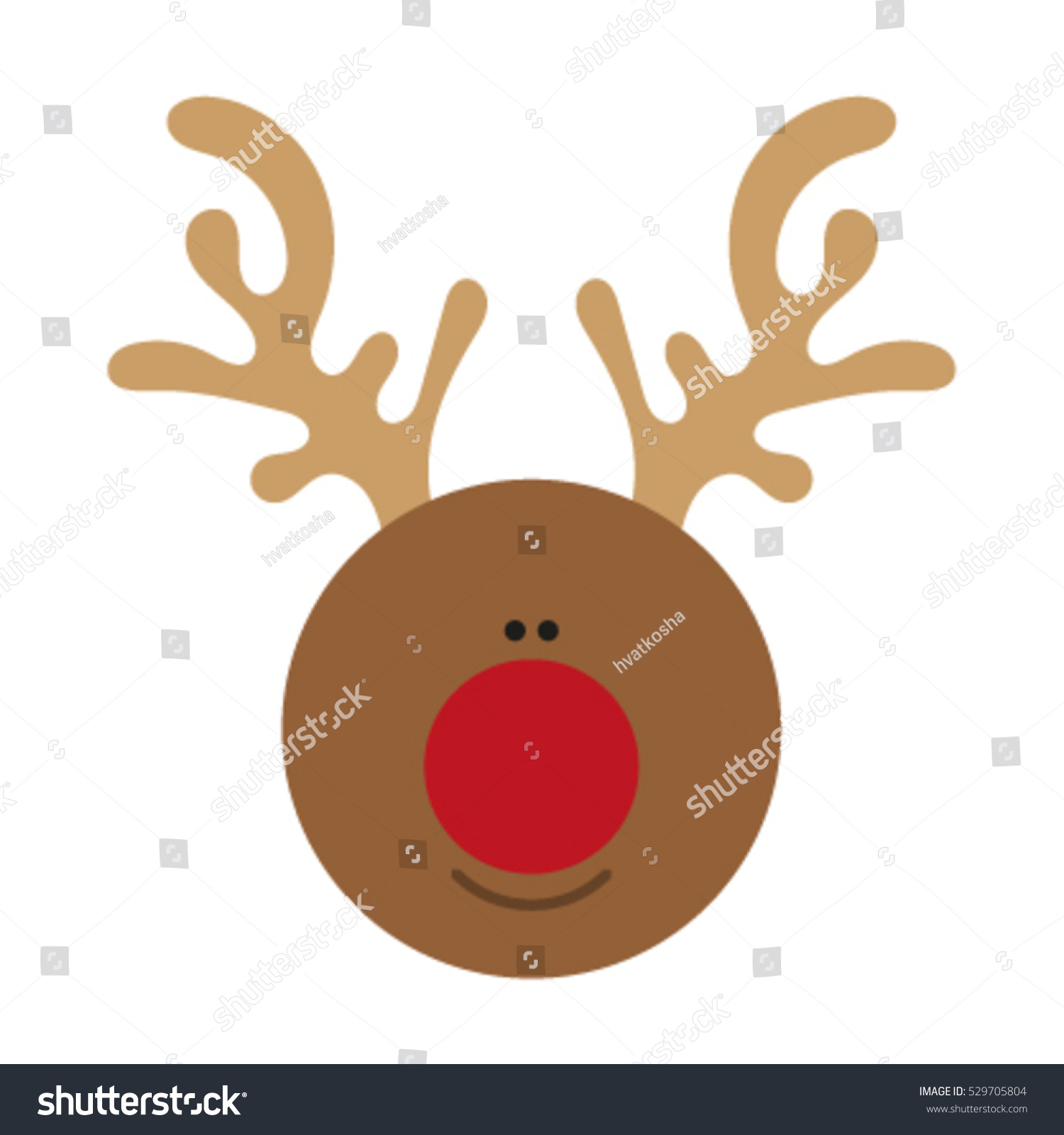 Christmas Deer Flat Design Stock Vector 529705804 - Shutterstock