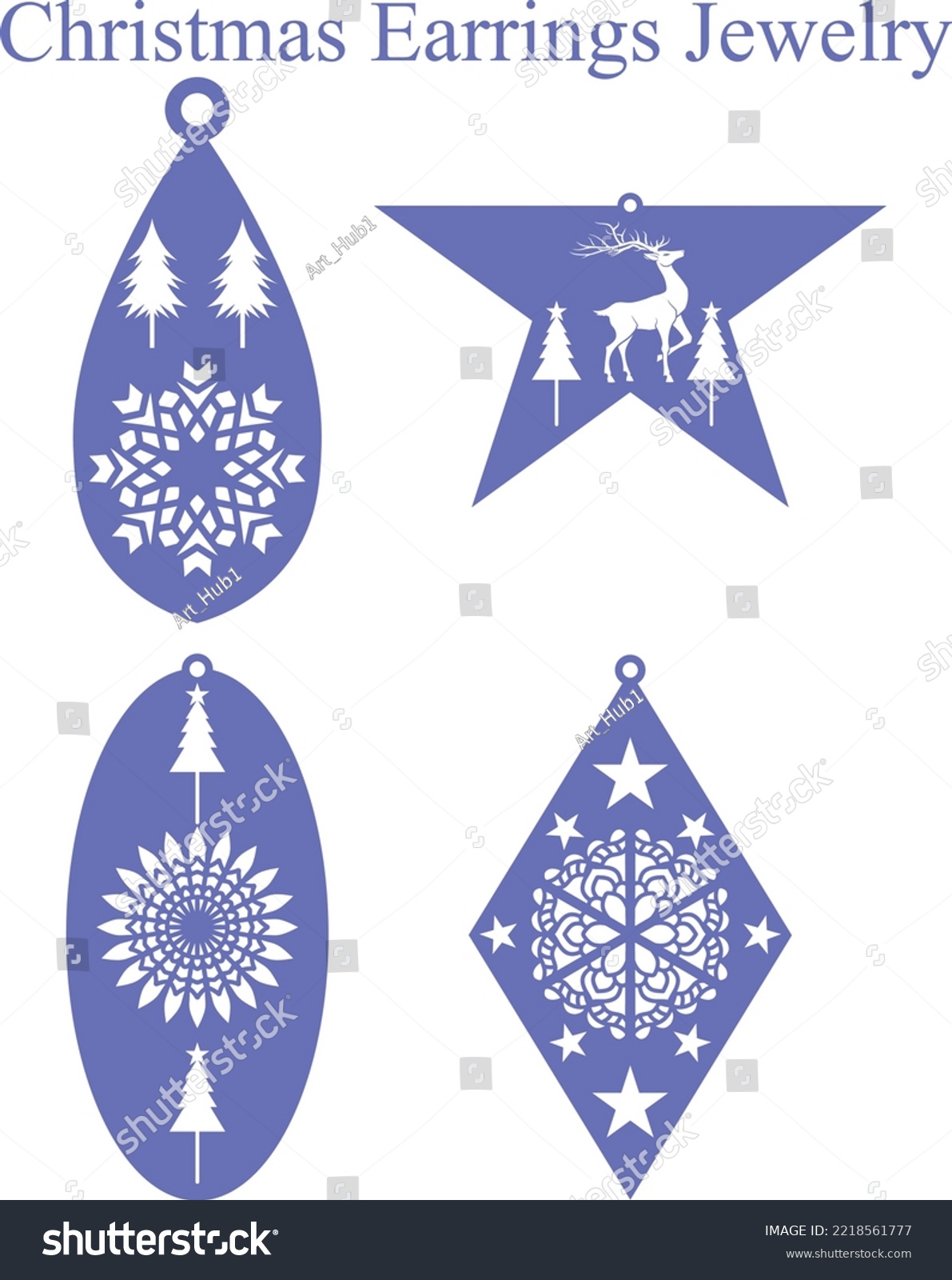 SVG of Christmas Earrings Jewelry Laser Cut svg