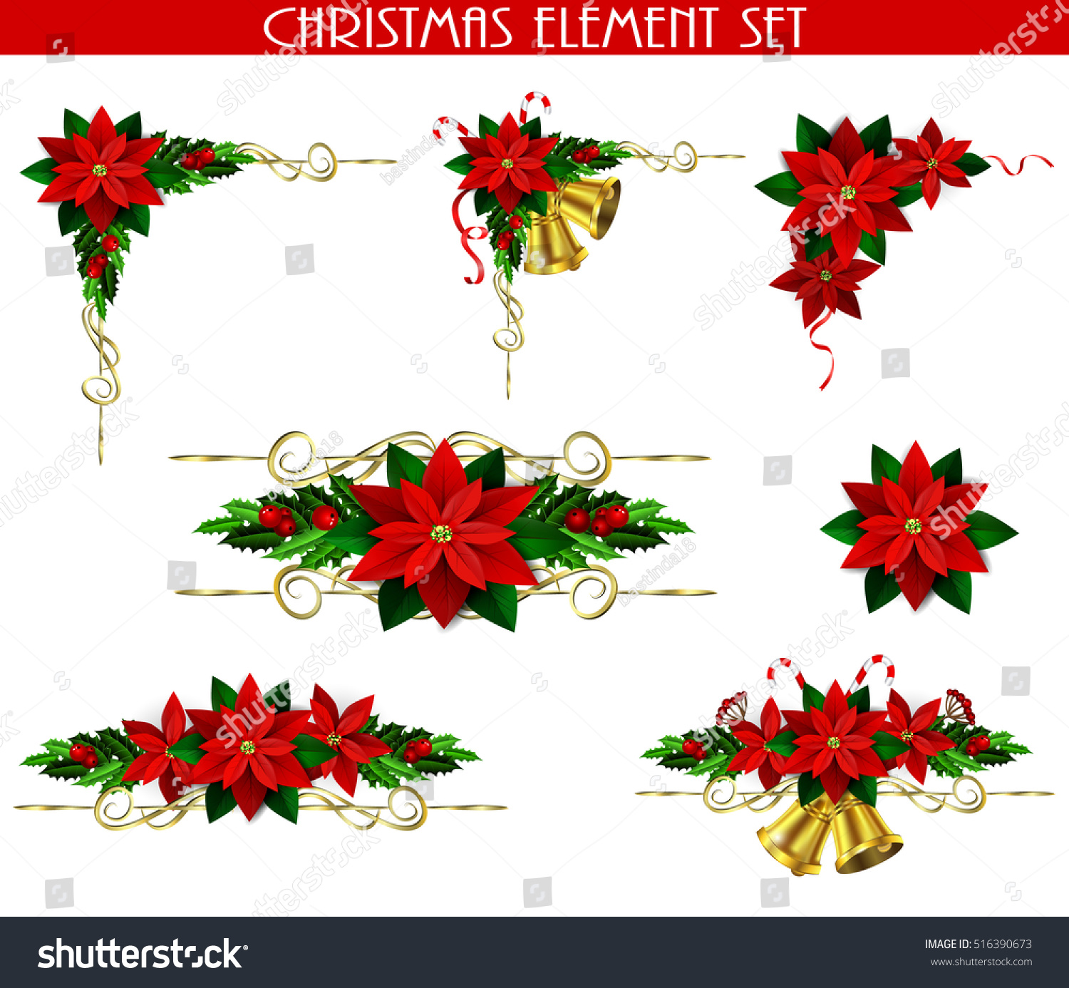 Christmas Elements For Your Designs Stock Vector Illustration 516390673 ...