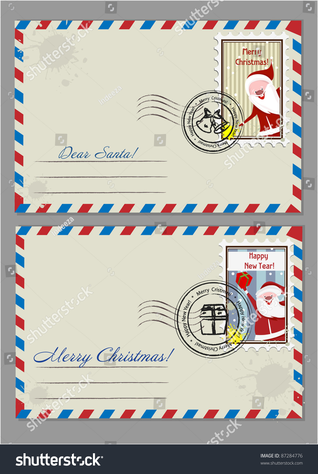 Christmas Envelop Stock Vector 87284776 : Shutterstock