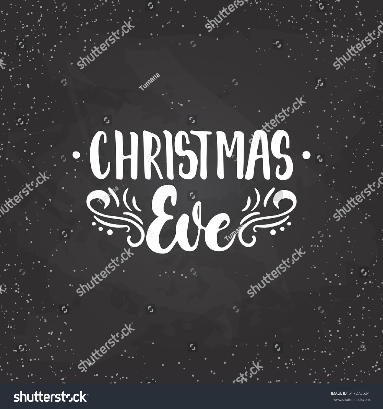 Christmas Eve Lettering Christmas New Year Stock Vector 517273534 - Shutterstock