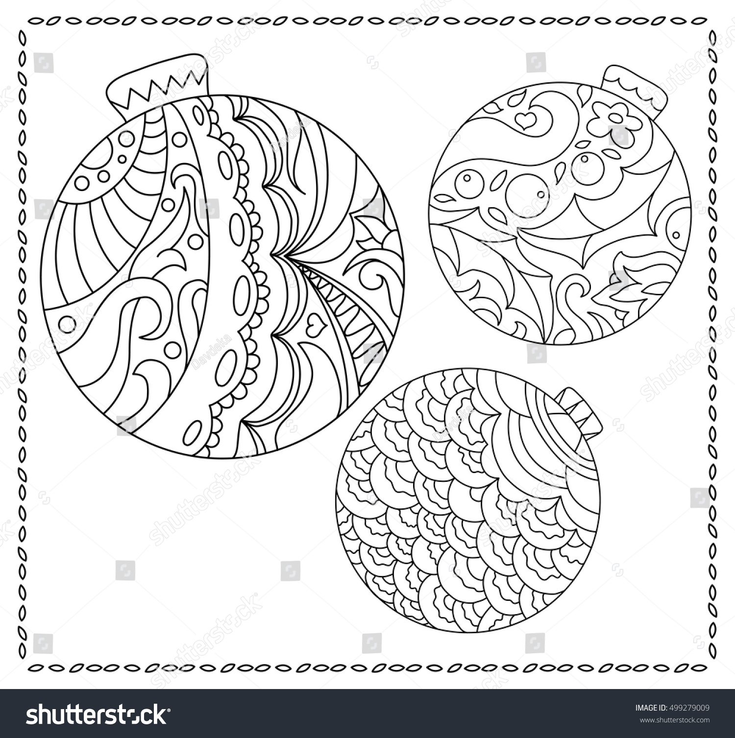 Christmas fir tree ornament coloring page Adult or teen coloring page with Christmas or New