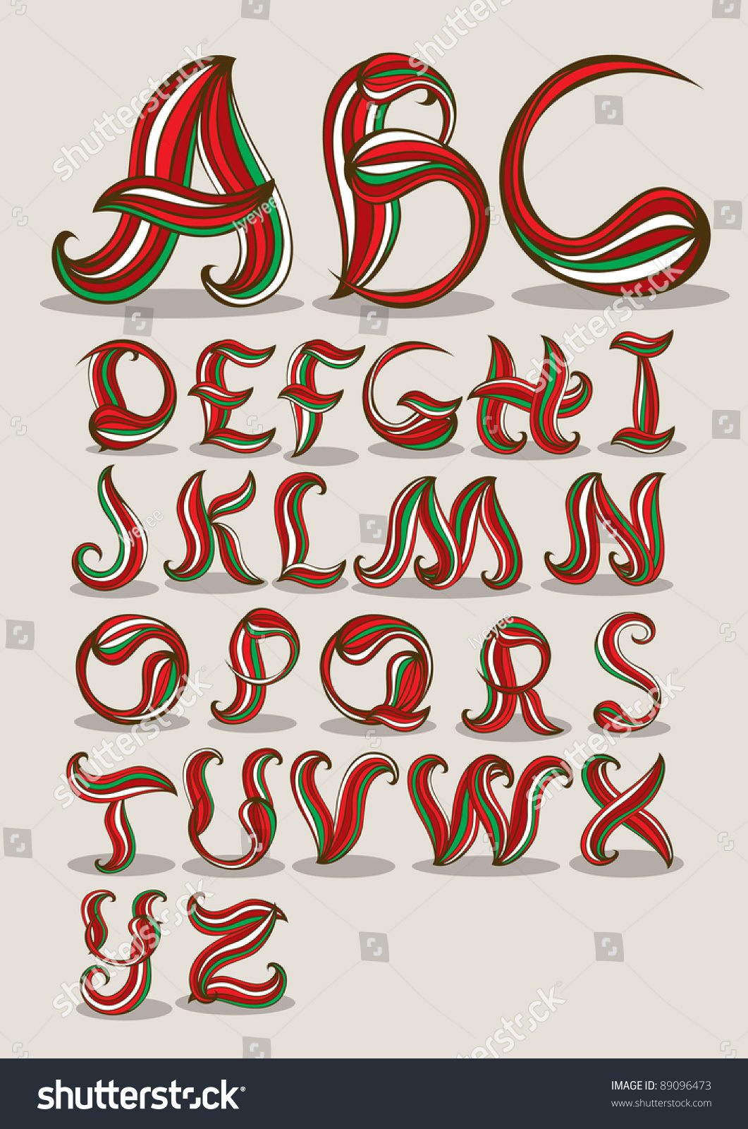 Christmas Font Stock Vector 89096473 - Shutterstock