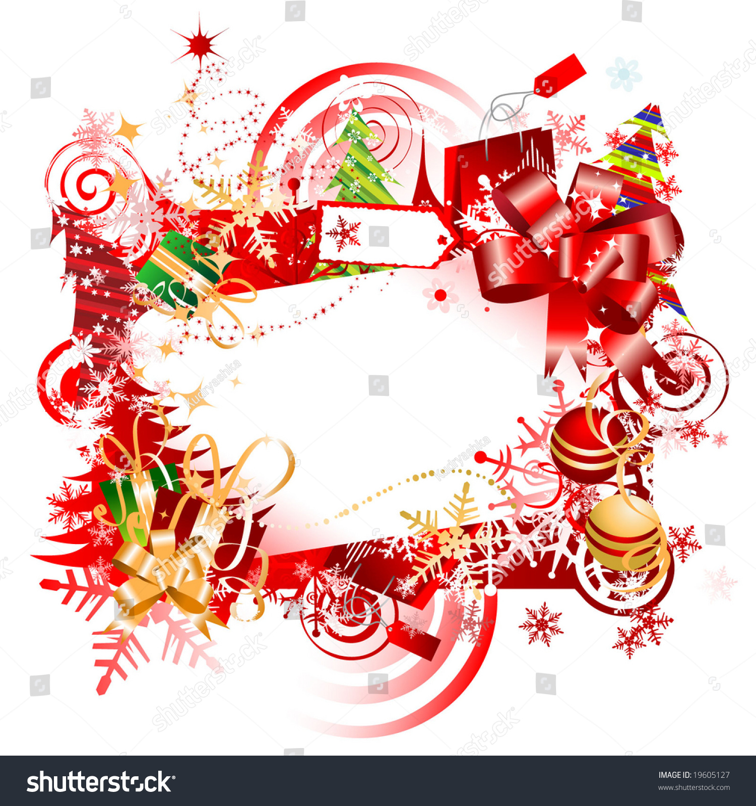 Christmas Gift Frame Place Your Text Stock Vector 19605127 - Shutterstock