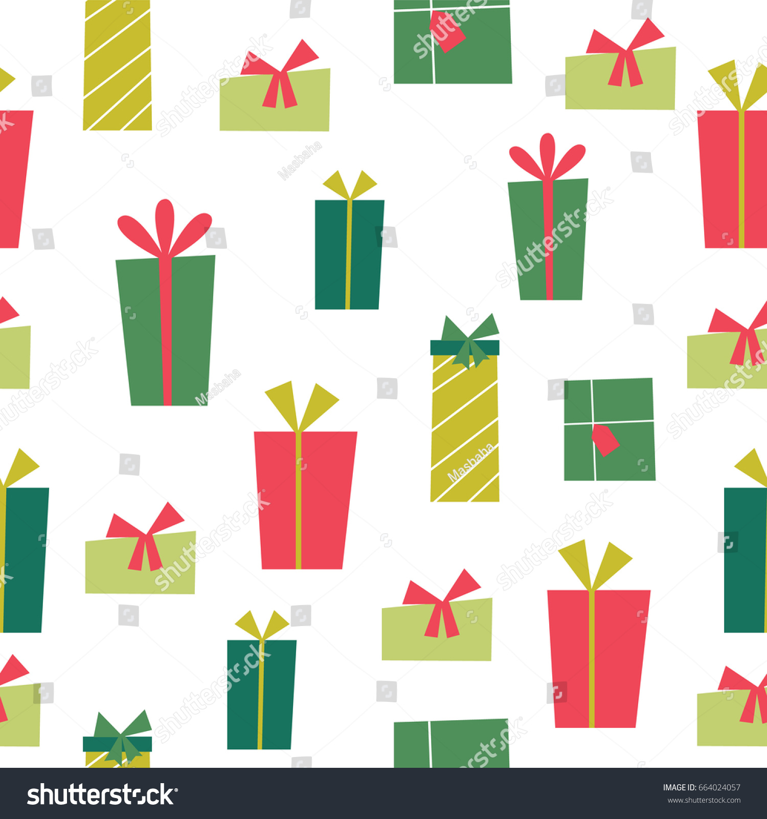 Christmas Gift Pattern Stock Vector (Royalty Free) 664024057