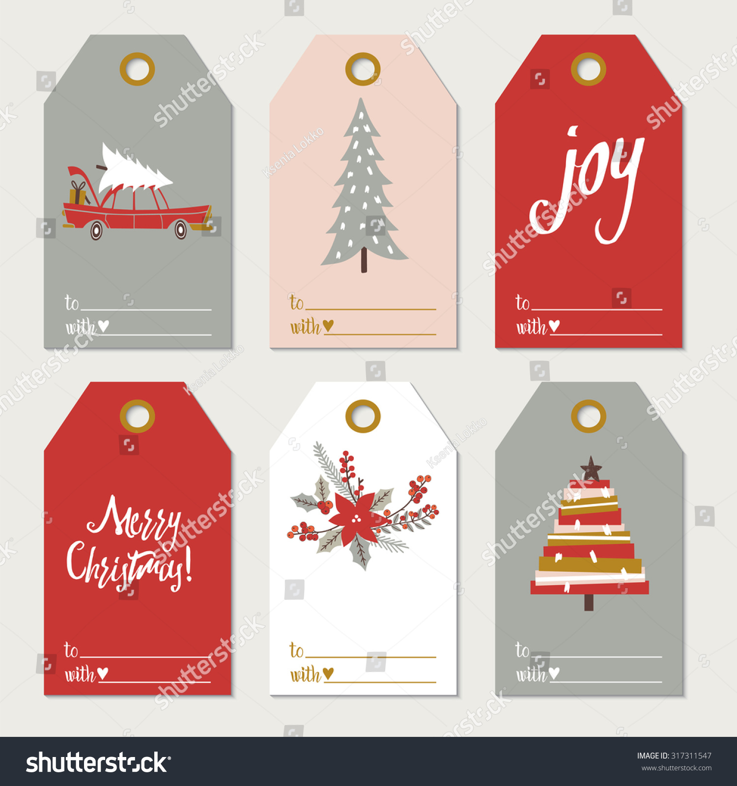 Christmas Gift Tags Stock Vector 317311547 - Shutterstock