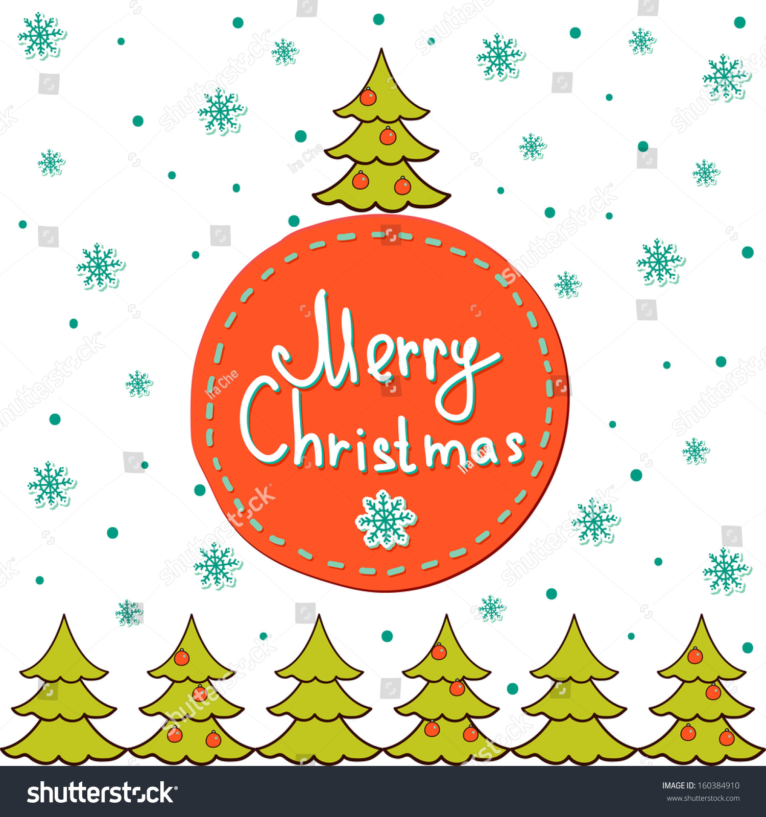 Christmas Greeting Card Stock Vector Illustration 160384910 : Shutterstock