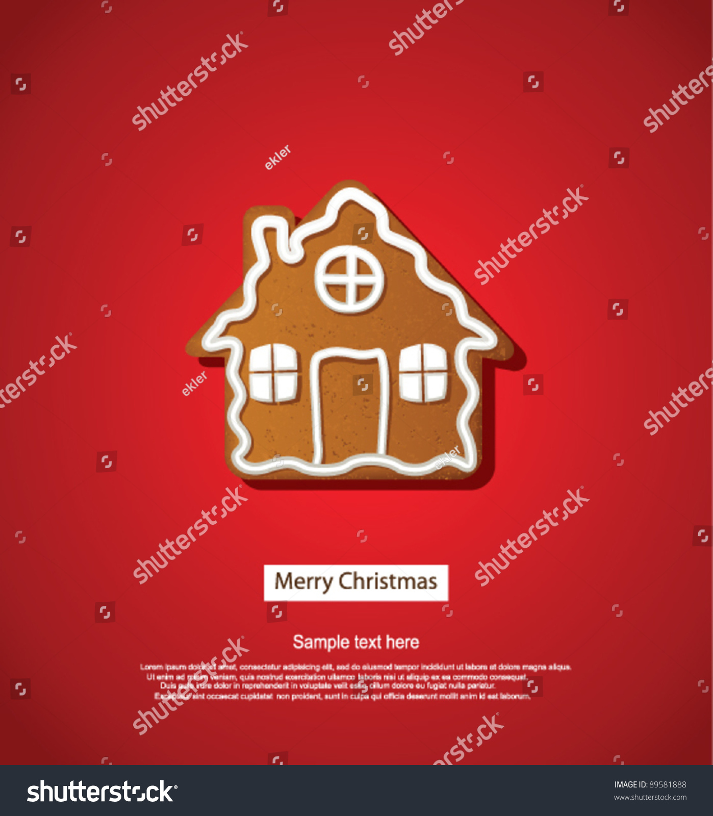 Christmas Greeting Card Stock Vector Illustration 89581888 : Shutterstock