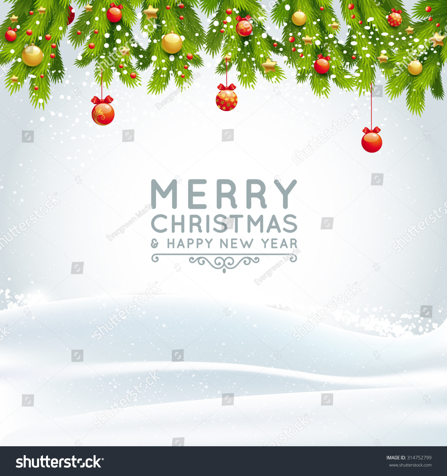 Christmas Greeting Card And Background Stock Vector Illustration