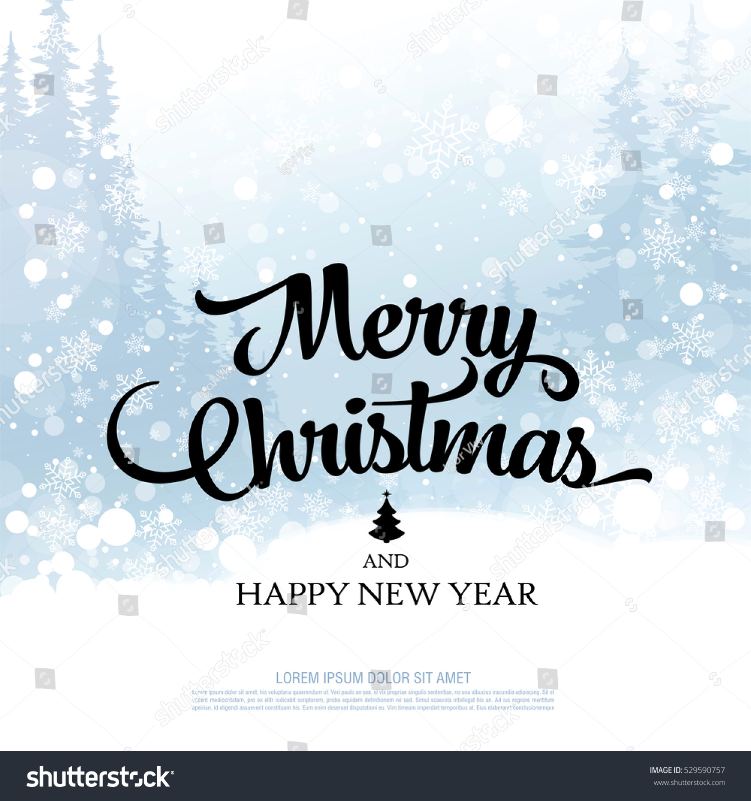 Christmas Greeting Card. Merry Christmas And Happy New Year Stock