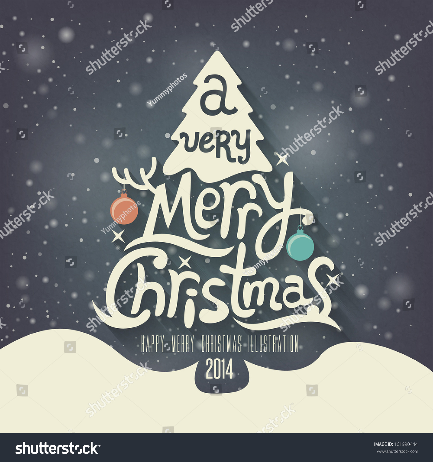 Christmas Greeting Card. Merry Christmas Lettering Stock Vector ...