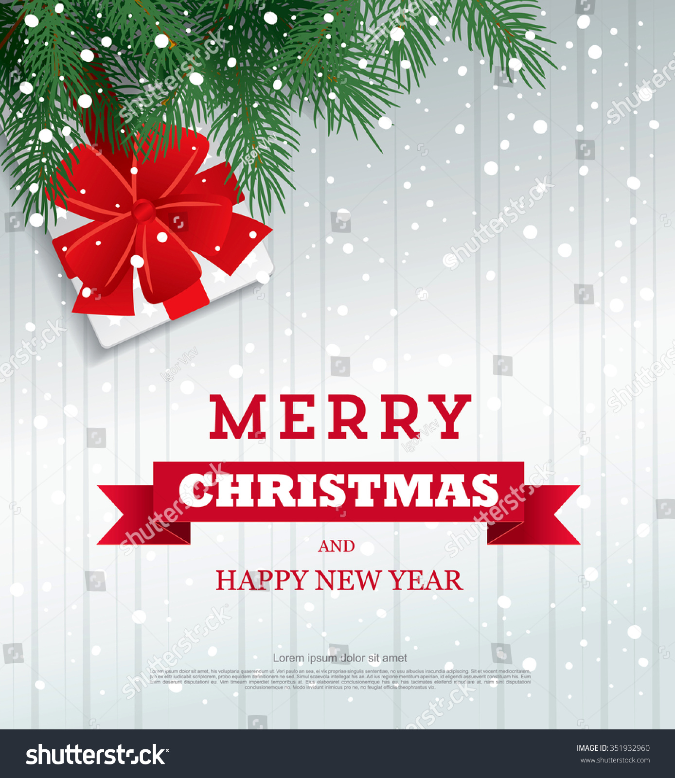 Christmas Greeting Card. Vector Illustration - 351932960 : Shutterstock