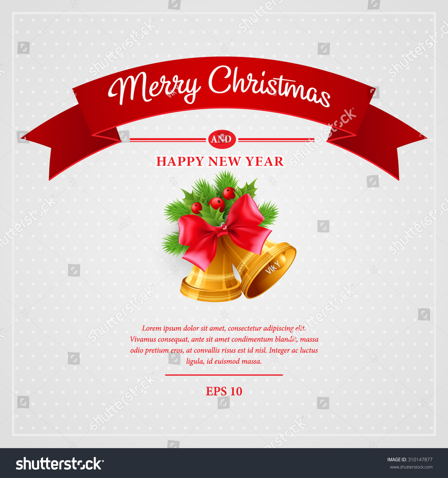 Christmas Greeting Card. Vector Illustration Eps 10 - 310147877