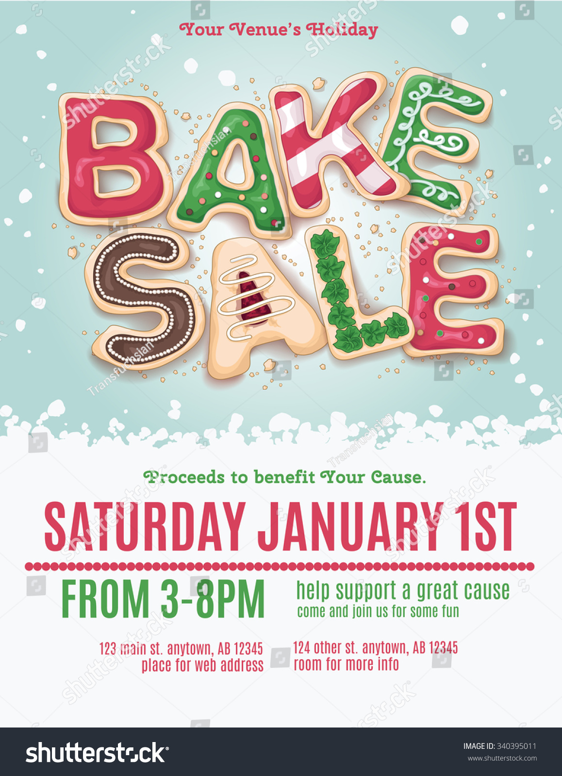 Christmas Holiday Bake Sale Flyer Template Stock Vector (Royalty In Bake Sale Flyer Free Template