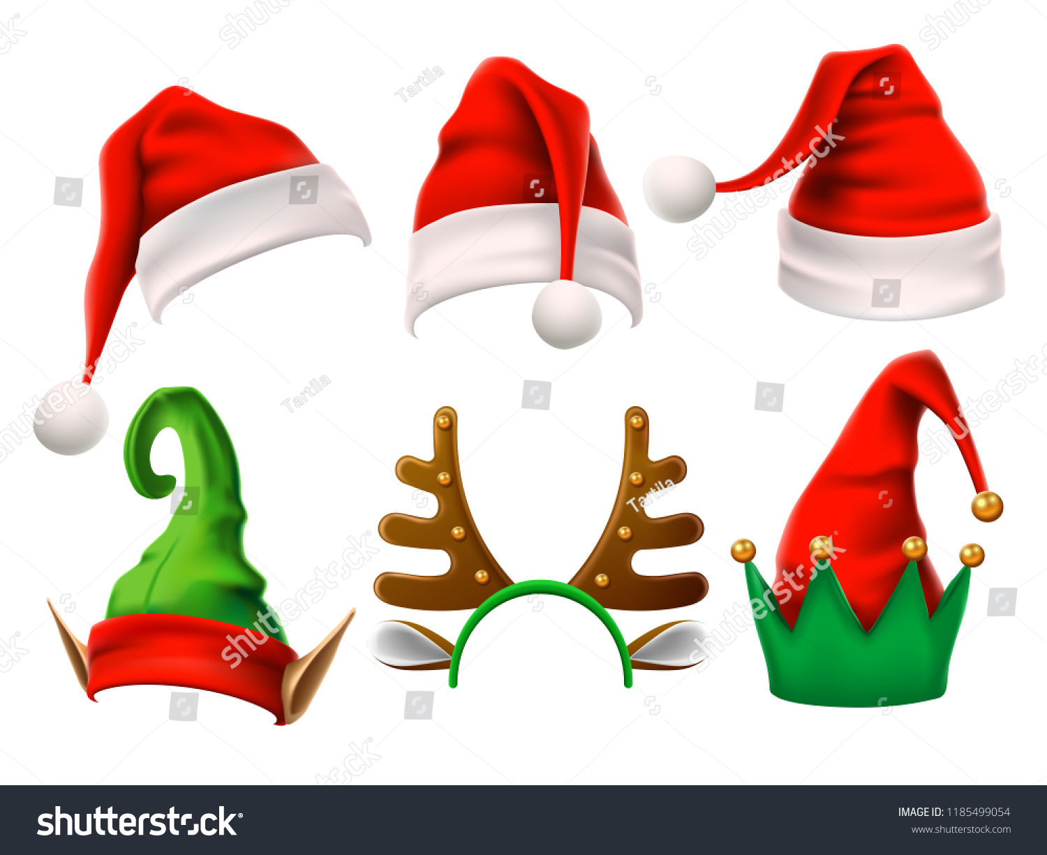 Christmas Holiday Hat Funny 3d Elf Stock Vector Royalty Free