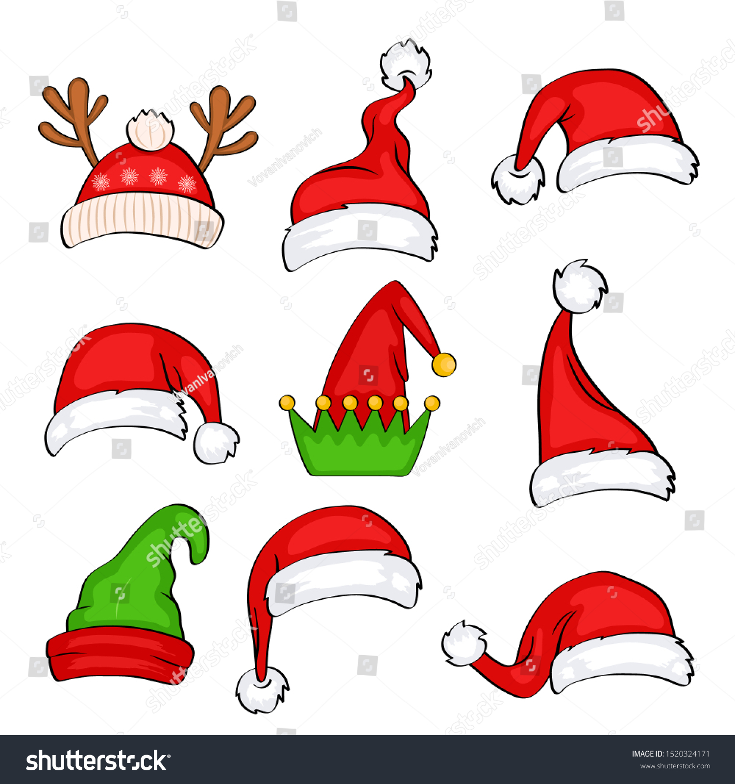 Christmas Holiday Hat Funny Elf Snow Stock Vector Royalty Free