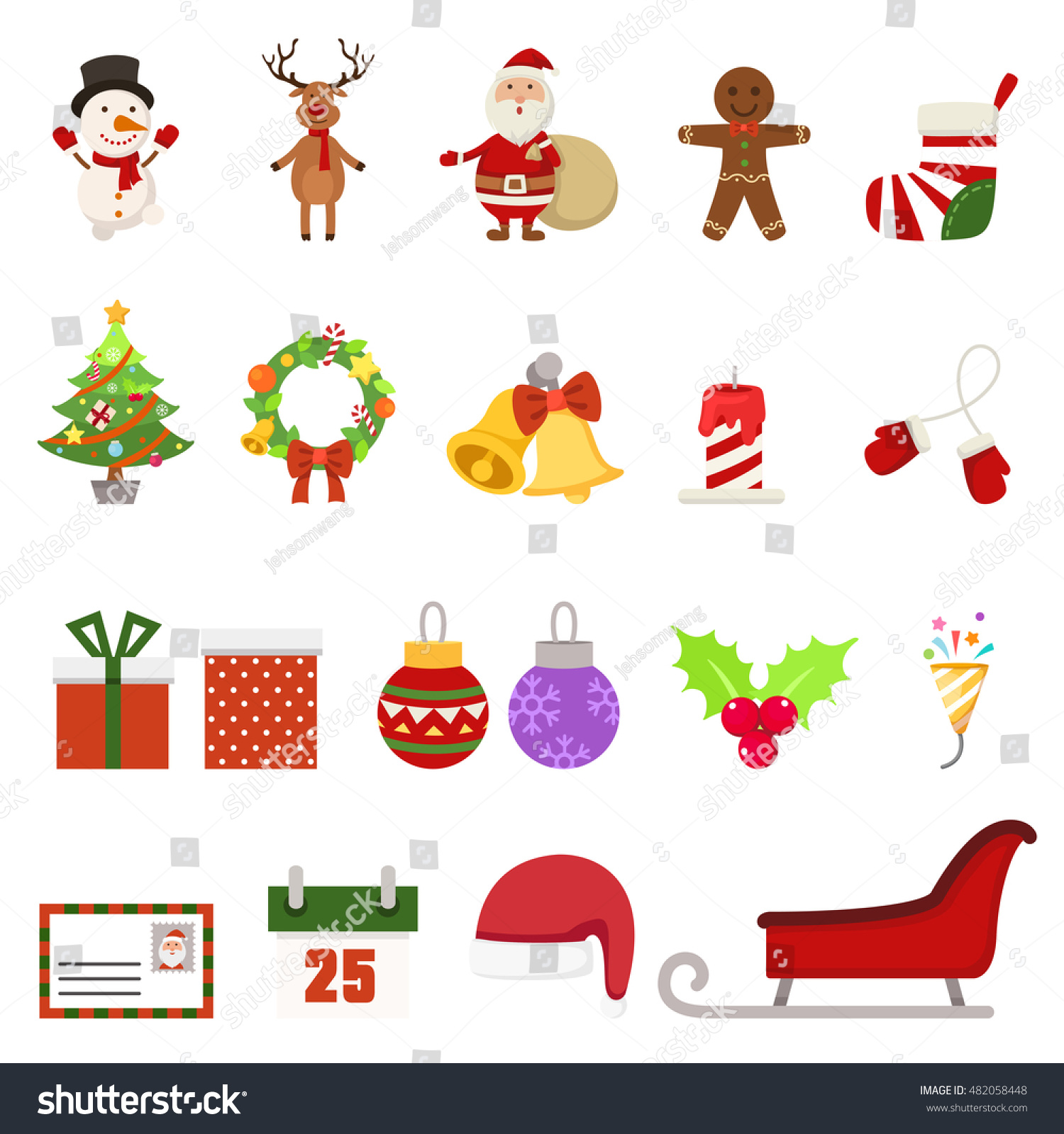 Christmas Icons, Vector Illustration - 482058448 : Shutterstock