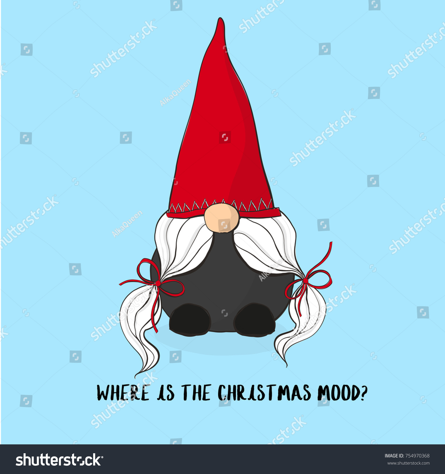 Download Christmas Illustration Gnome Hat Stock Vector Royalty Free 754970368 PSD Mockup Templates